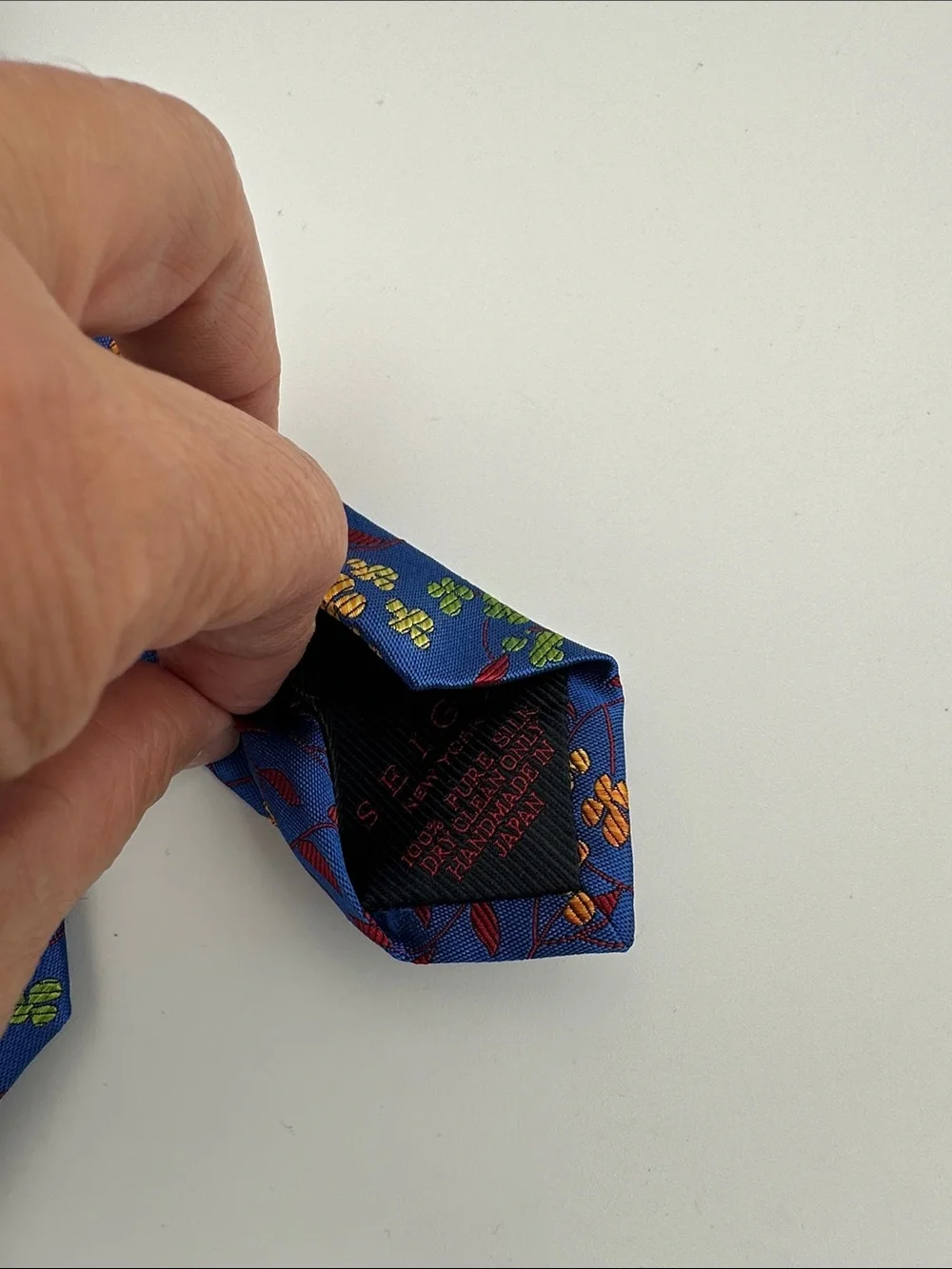 Seigo Katsuragawa NY Limited Edition Silk floral Tie Royal Blue